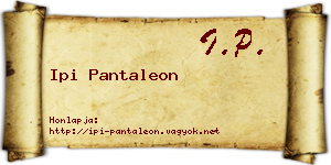 Ipi Pantaleon névjegykártya